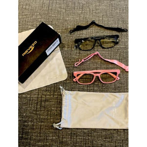 Kids Glasses Blue Light Blocking  Silicone Flexible Square Pink And Black Set